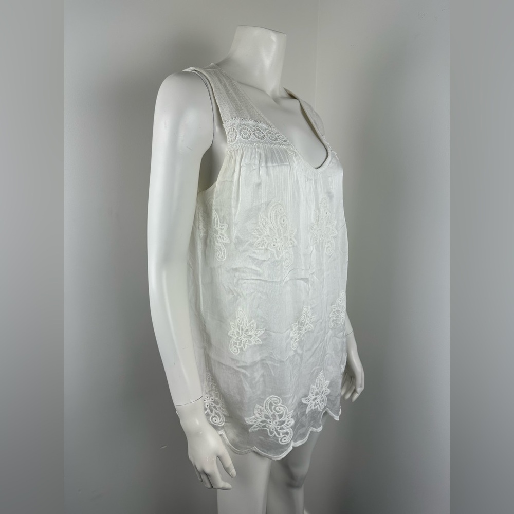 Elena Baldi Silk Embellished Blouse Size Medium Sleeveless Made in Italy Lined - Picture 4 of 11